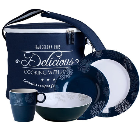 Marine Business Not Qualified for Free Shipping Marine Business Living 16-pc Tableware Set & Basket #18147