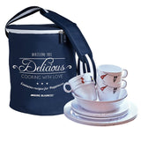 Marine Business Qualifies for Free Shipping Marine Business Regata 24-pc Tableware Set & Basket #12144