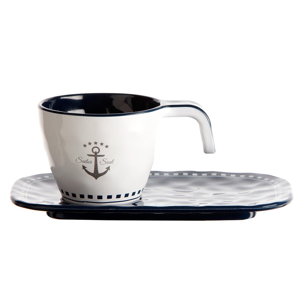 Marine Business Qualifies for Free Shipping Marine Business Sailor Soul Espresso Cup & Plate Set-6 #14006C