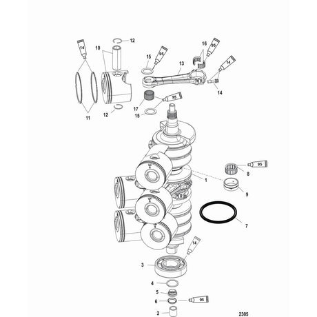 Mercury Marine Qualifies for Free Shipping Mercury Bearing Kit #8M0045428