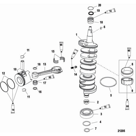 Mercury Marine Qualifies for Free Shipping Mercury Caged Bearing Kit #844338A01
