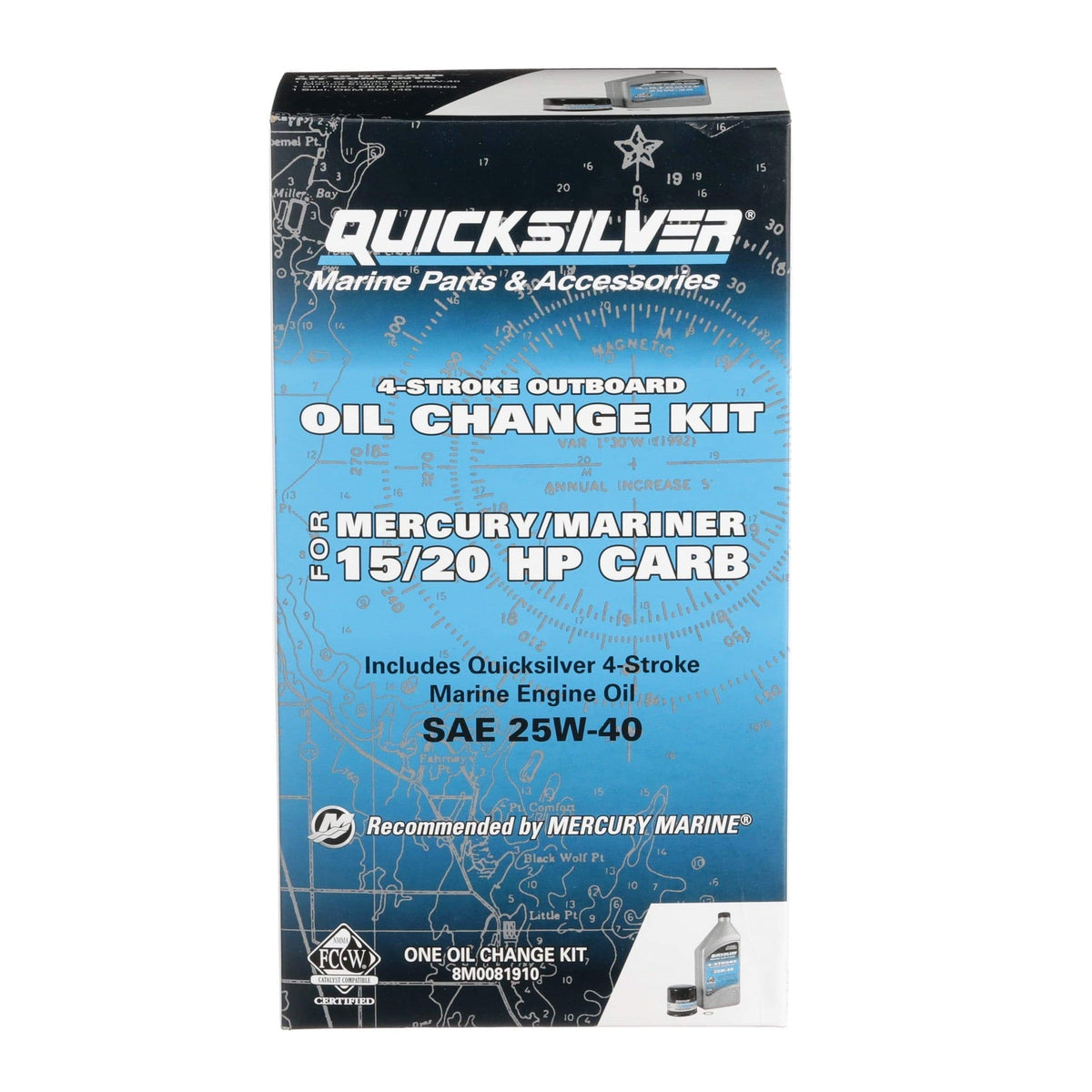 Mercury Marine Qualifies for Free Shipping Mercury Marine 15/20 HP Carb 25W40 Marine Oil Kit #8M0081910