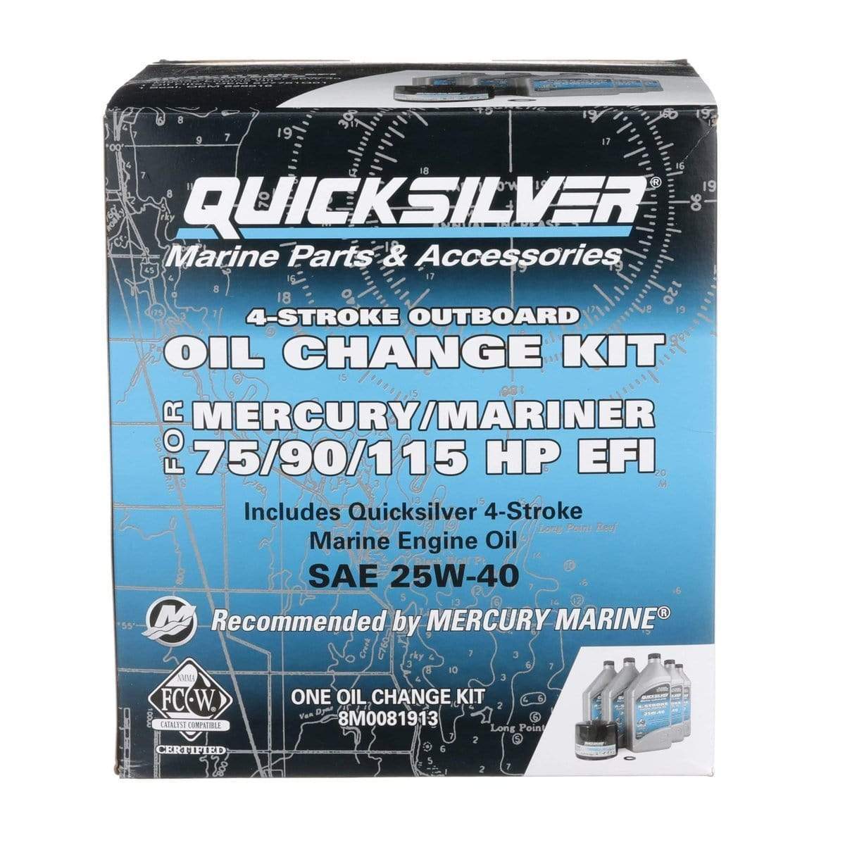 Mercury Marine Qualifies for Free Shipping Mercury Marine 75/90/115 HP EFI 1.7L 25W40 Oil Change #8M0081913