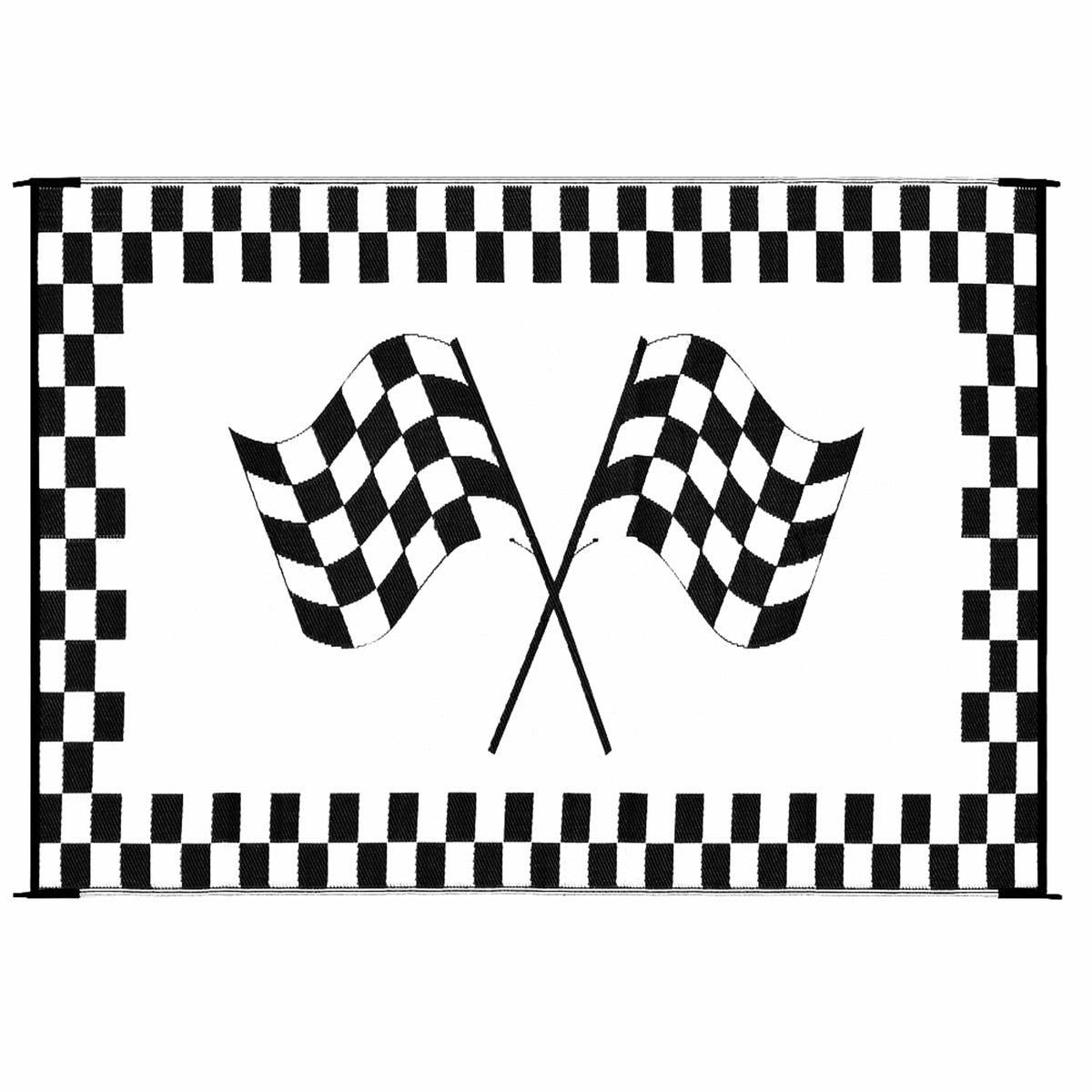 Ming's Mark Qualifies for Free Shipping Ming's Mark 6091 Stylish Camping Racing Flag Patio Mat 6' x 9' #RF-6091