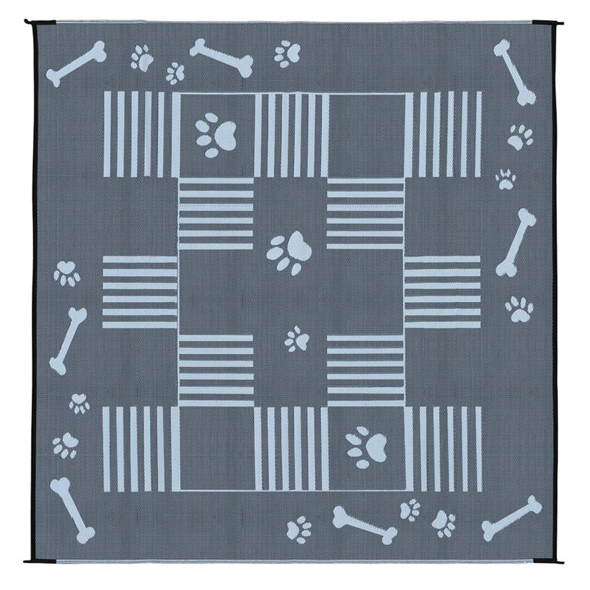 Ming's Mark Qualifies for Free Shipping Ming's Mark Camping Dog Paw/Bone Patio Mat 9' x 9' Black #DA1