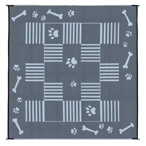 Ming's Mark Qualifies for Free Shipping Ming's Mark Camping Dog Paw/Bone Patio Mat 9' x 9' Black #DA1