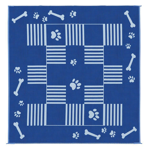 Ming's Mark Qualifies for Free Shipping Ming's Mark Camping Dog Paw/Bone Patio Mat 9' x 9' Blue #DA3