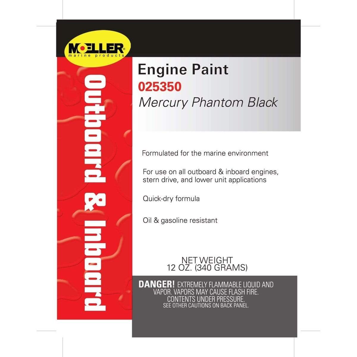 Moeller Qualifies for Free Ground Shipping Moeller 1960-up Mercury Black Paint #025350