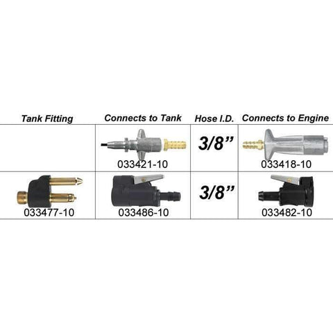 Moeller Qualifies for Free Shipping Moeller 3/8" Barb Mercury Fuel Connector #033482-10