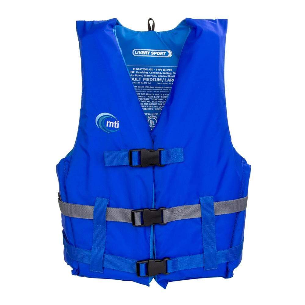 MTI Life Jackets Qualifies for Free Shipping MTI Livery Sport Life Jacket XS/S Blue #MV701D-XS/S-131