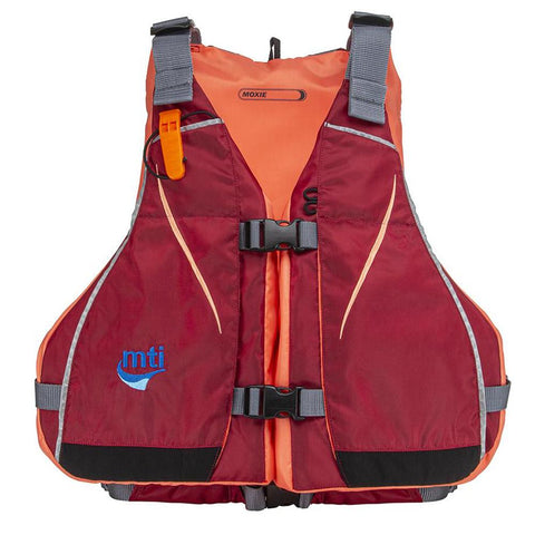 MTI Life Jackets Qualifies for Free Shipping MTI Moxie Womens Life Jacket M/L Merlot/Coral #MV807M-M/L-857