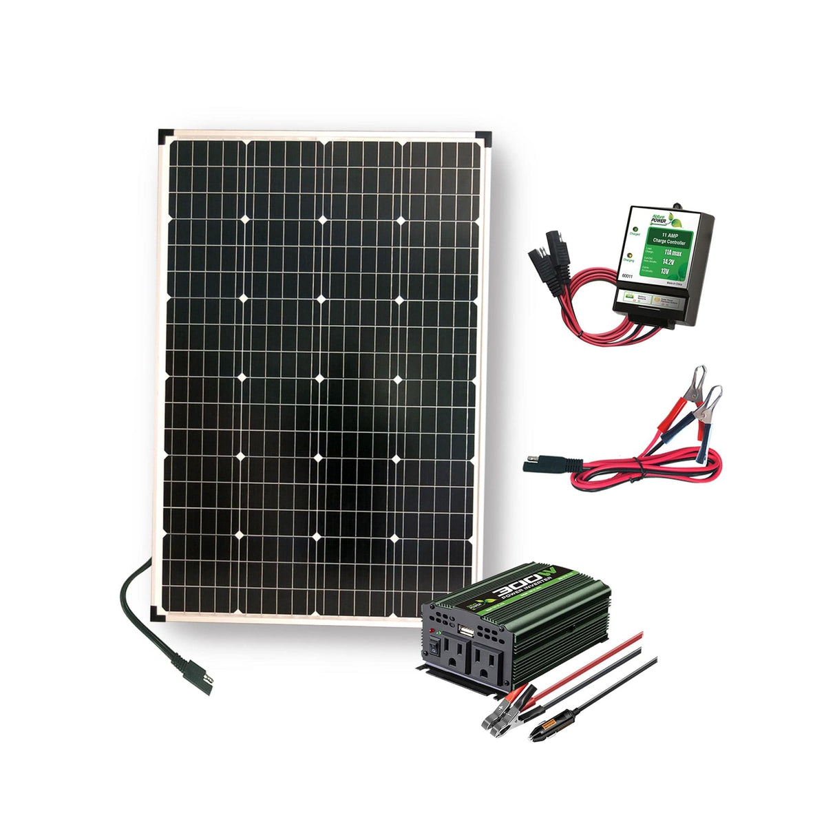 Nature Power Qualifies for Free Shipping Nature Power 110w Solar Power Kit: 1x 110w Panel/300w Inverter/11a CC #53110