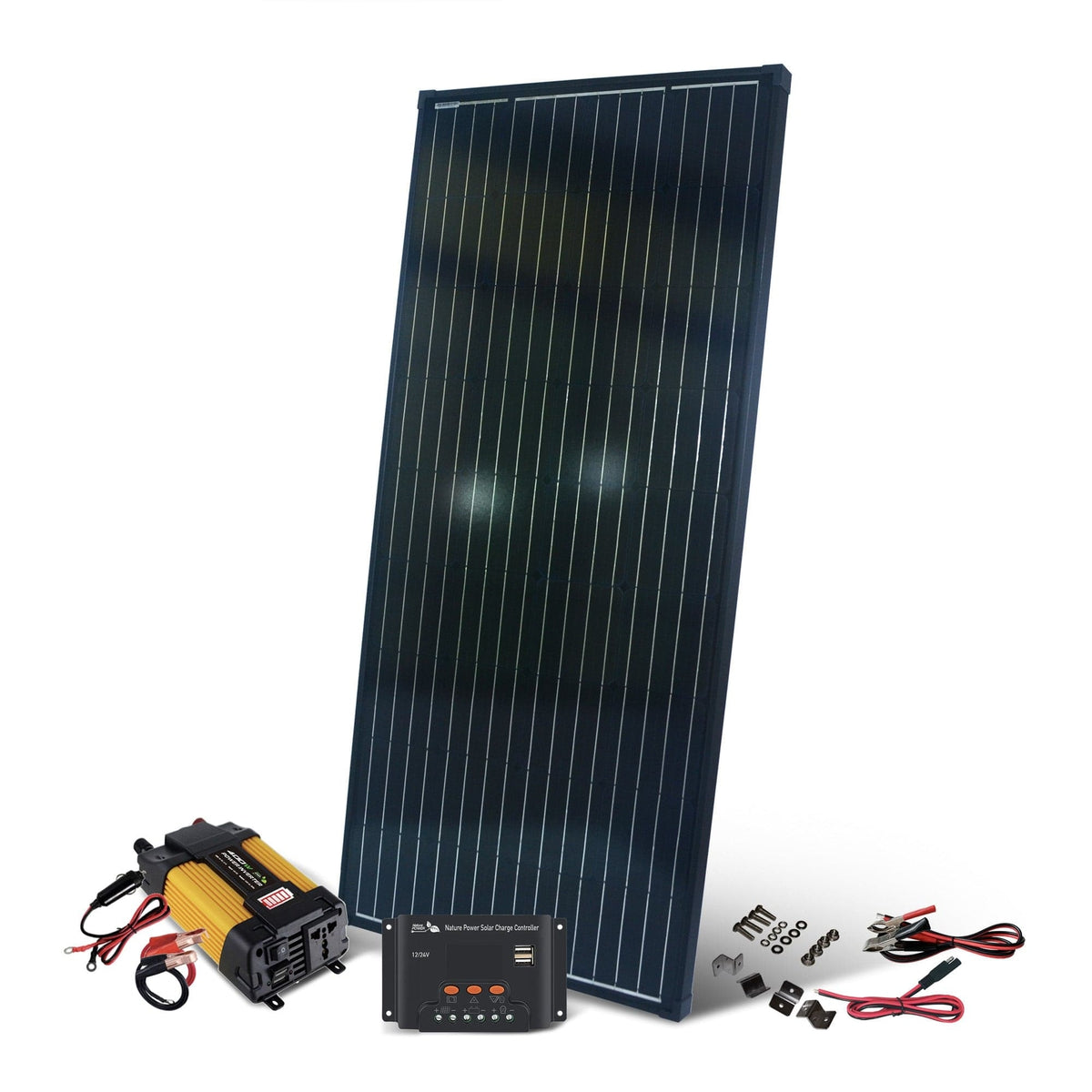 Nature Power Qualifies for Free Shipping Nature Power 200w Crystalline Solar Panel Kit with 400w Inverter & 12 Volt Charge Controller #50201