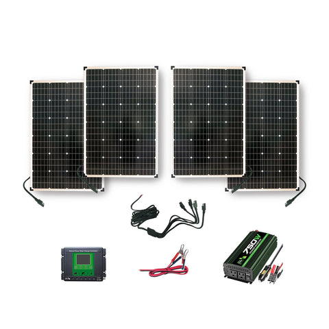 Nature Power Qualifies for Free Shipping Nature Power 440w Solar Power Kit: 4x 110w Panel/750w Inverter/30a CC #53440