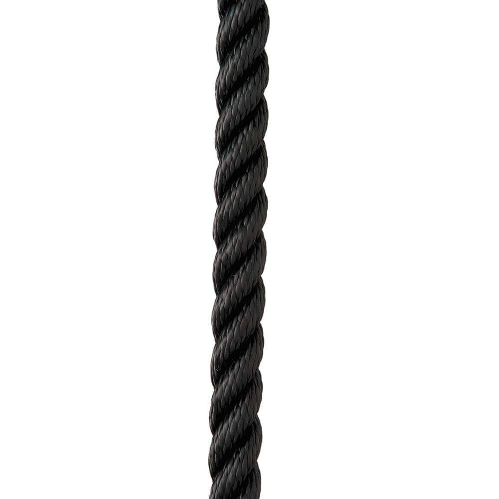 New England Ropes Qualifies for Free Shipping New England Rope 1/2" x 15' Nylon 3-Strand Dock Line Black #C6054-16-00015