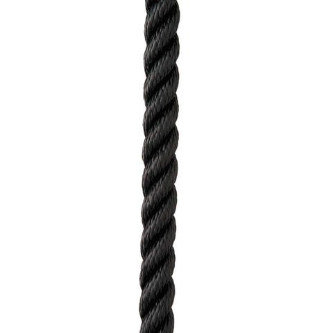 New England Rope 3/4" x 50' Nylon 3-Strand Dock Line Black #C6054-24-00050