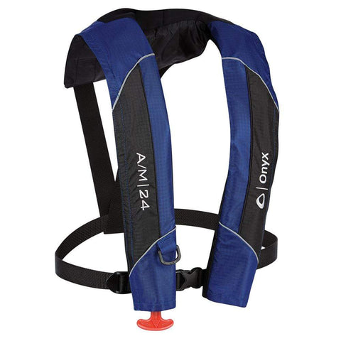 Onyx Outdoor Hazardous Item - Not Qualified for Free Shipping Onyx A/M 24 Automatic/Manual Inflatable PFD Blue #132000-500-004-15