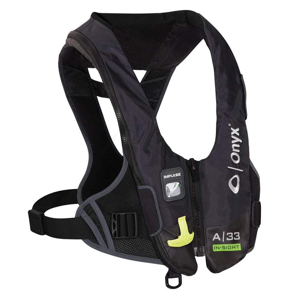 Onyx Outdoor Hazardous Item - Not Qualified for Free Shipping Onyx Impulse A-33 In-Sight Auto Inflate PFD Black #133900-700-004-19