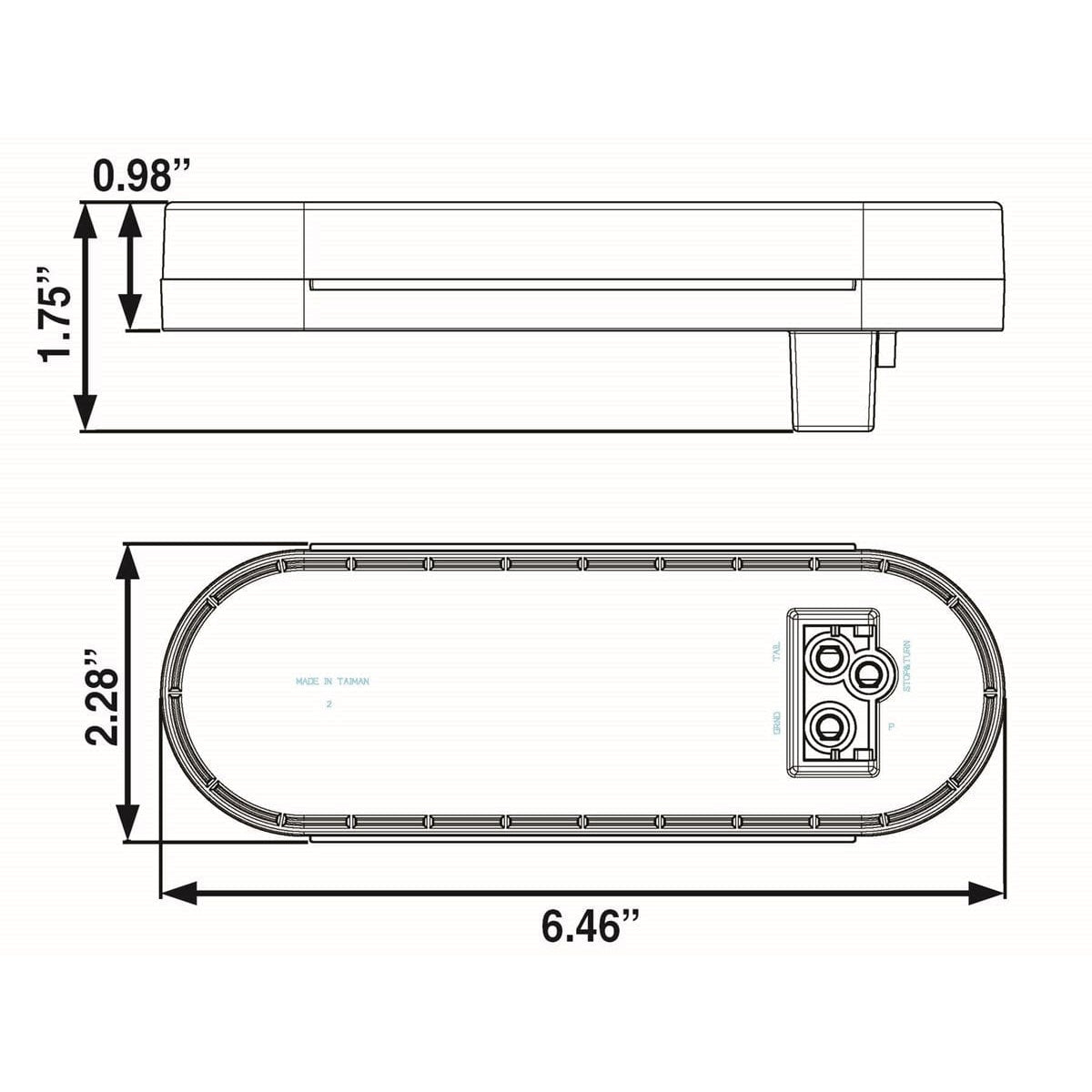 Optronics Qualifies for Free Shipping Optronics 6 LED 6" Oval Tail Light #STL12RBP