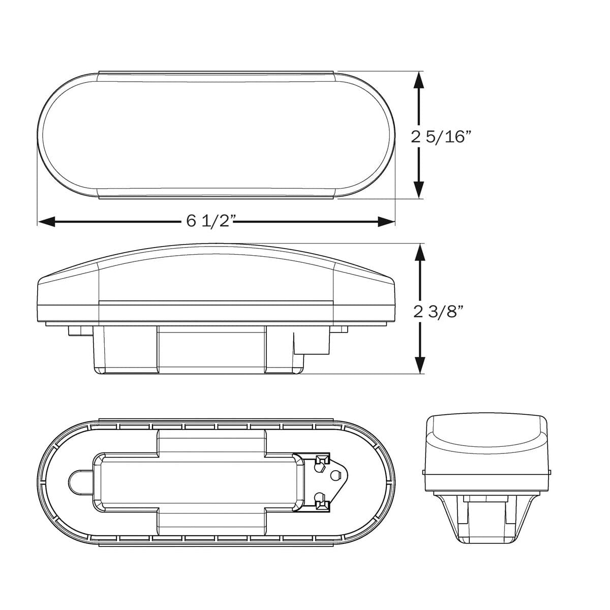 Optronics Qualifies for Free Shipping Optronics 6" Oval Red Tail Light Kit #ST74RBP