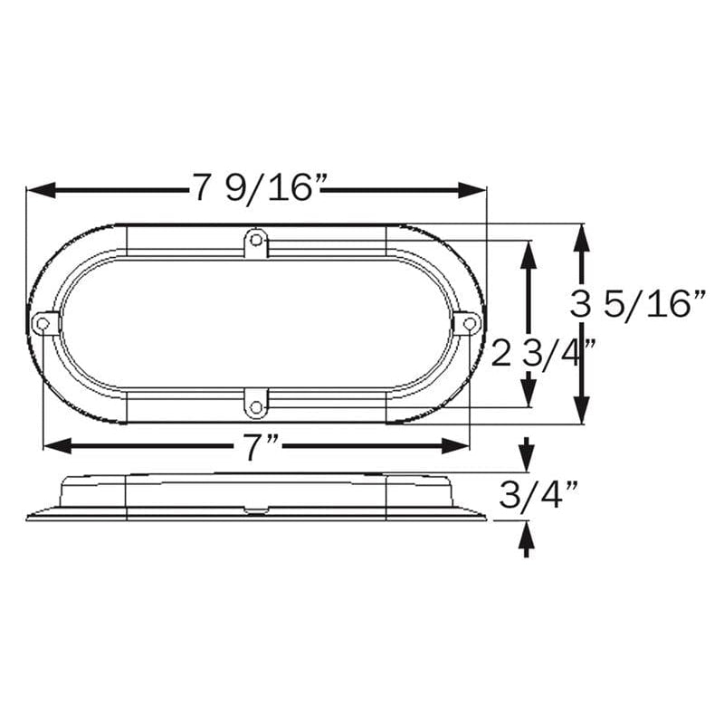Optronics Qualifies for Free Shipping Optronics 6" Oval Sealed Surface Mount LED Light #STL78RK