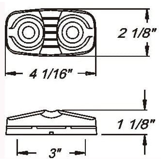 Optronics Qualifies for Free Shipping Optronics Amber Dual Bulb Marker/Clearance Light #MC42AS