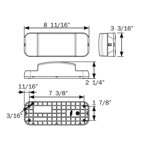 Optronics Qualifies for Free Shipping Optronics LED RV Combo Tail Light White Base Passenger #RVSTL60S