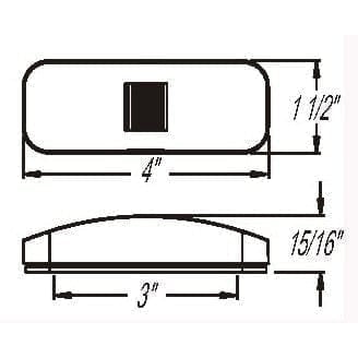 Optronics Qualifies for Free Shipping Optronics Marker Light Rect 2-wire Red #MC44RS
