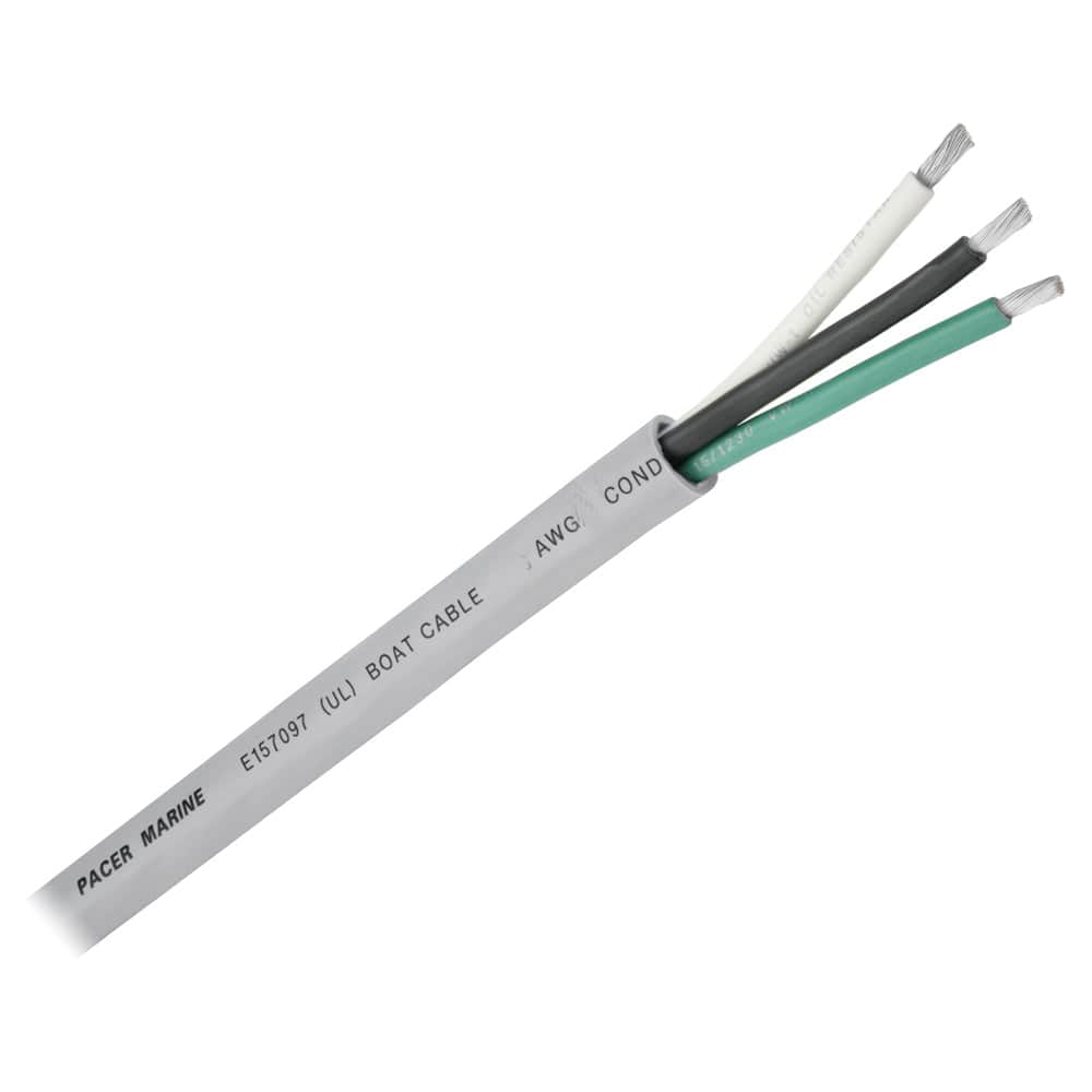 Pacer Group Qualifies for Free Shipping Pacer Round 3 Conductor Cable 100' 16/3 Black Green White #WR16/3G-100