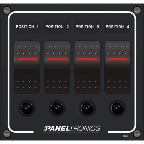 Paneltronics Qualifies for Free Shipping Paneltronics DC 4-Position Illuminated Rocker Switch #9960022B