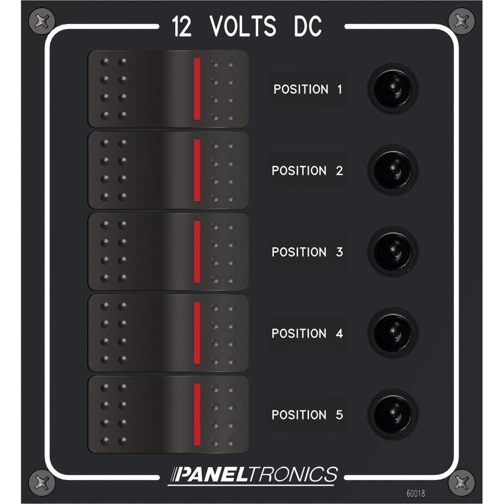 Paneltronics Qualifies for Free Shipping Paneltronics DC 5-Position Illuminated Rocker Switch #9960018B