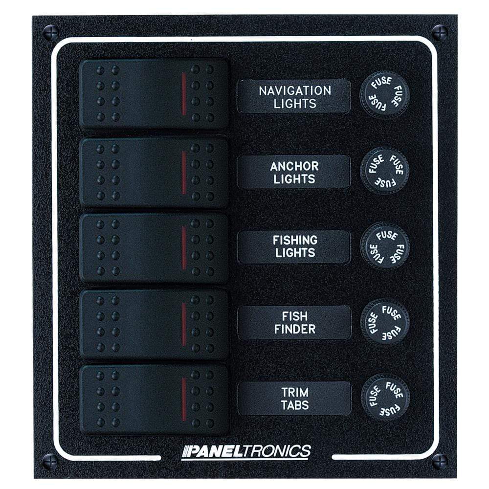 Paneltronics Qualifies for Free Shipping Paneltronics Waterproof DC 5-Position Lighted Rocker & Fuse #9960007B