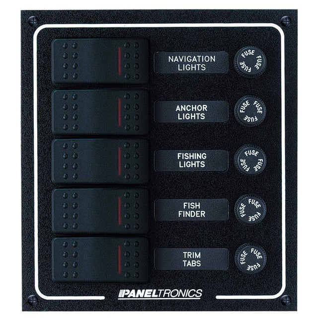 Paneltronics Qualifies for Free Shipping Paneltronics Waterproof DC 5-Position Lighted Rocker & Fuse #9960007B