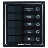 Paneltronics Qualifies for Free Shipping Paneltronics Waterproof DC 5-Position Lighted Rocker & Fuse #9960007B