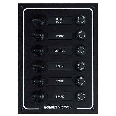 Paneltronics Qualifies for Free Shipping Paneltronics Waterproof DC 6-Position Booted Toggle and Fuse #9960002B