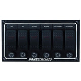 Paneltronics Qualifies for Free Shipping Paneltronics Waterproof DC 6-Position Lighted Rocker & Fuse #9960012B