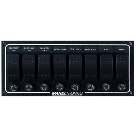 Paneltronics Qualifies for Free Shipping Paneltronics Waterproof DC 8-Position Lighted Rocker & Fuse #9960013B