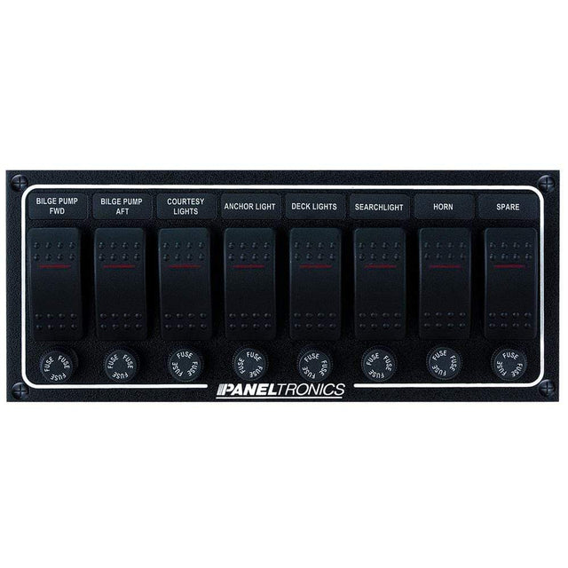 Paneltronics Qualifies for Free Shipping Paneltronics Waterproof DC 8-Position Lighted Rocker & Fuse #9960013B