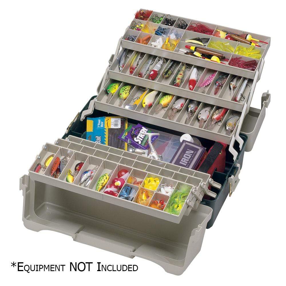 Plano Qualifies for Free Shipping Plano Large 6 Tray Dark Green Metallic and Beige #960602