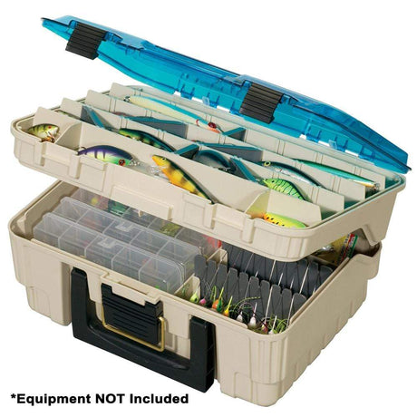 Plano Qualifies for Free Shipping Plano Two Tier Magnum Satchel Beige and Blue #134900