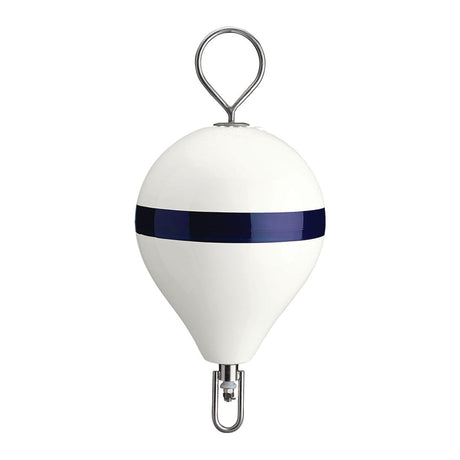 Polyform U.S. Qualifies for Free Shipping Polyform CM-2 CM-Series Mooring Buoy 13.5" x 18" White With Galvanized Eye #CM-2-WHT-W/STR
