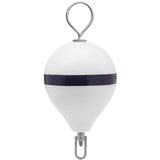 Polyform U.S. Qualifies for Free Shipping Polyform Mooring Buoy SS 13.5" Diam White Blue Stripe #CM-2SS W-STR