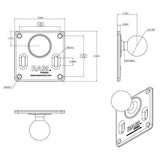 Ram Mounts Qualifies for Free Shipping RAM 75x75 mm Vesa 3.625" Plate with 1.5" Ball #RAM-2461U