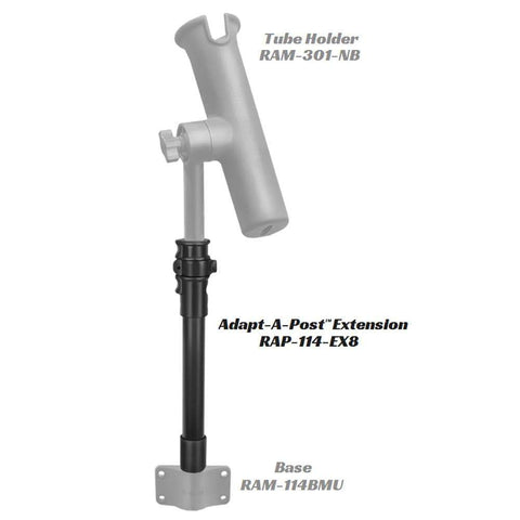 Ram Mounts Qualifies for Free Shipping RAM Adapt-A-Post 8" Extension Pole #RAP-114-EX8