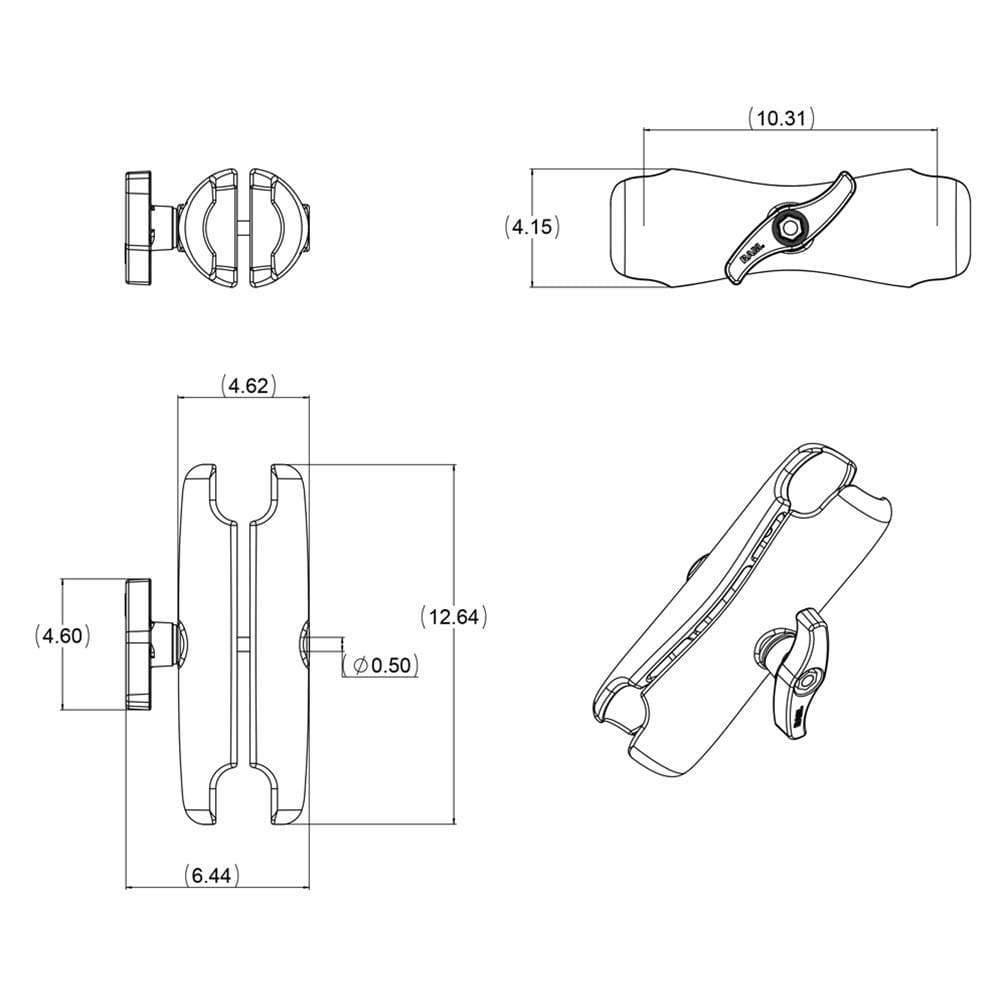Ram Mounts Qualifies for Free Shipping RAM Double Socket Arm for 3.38 E Size Ball Bases #RAM-E-201U