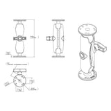 RAM Double Socket Arm for Garmin Fixed-Mount GPS 1.5" #RAM-101-G2U