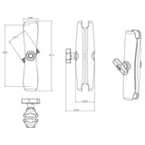 Ram Mounts Qualifies for Free Shipping RAM Long Double Socket Arm for 1.5" Ball Bases #RAM-201U-D