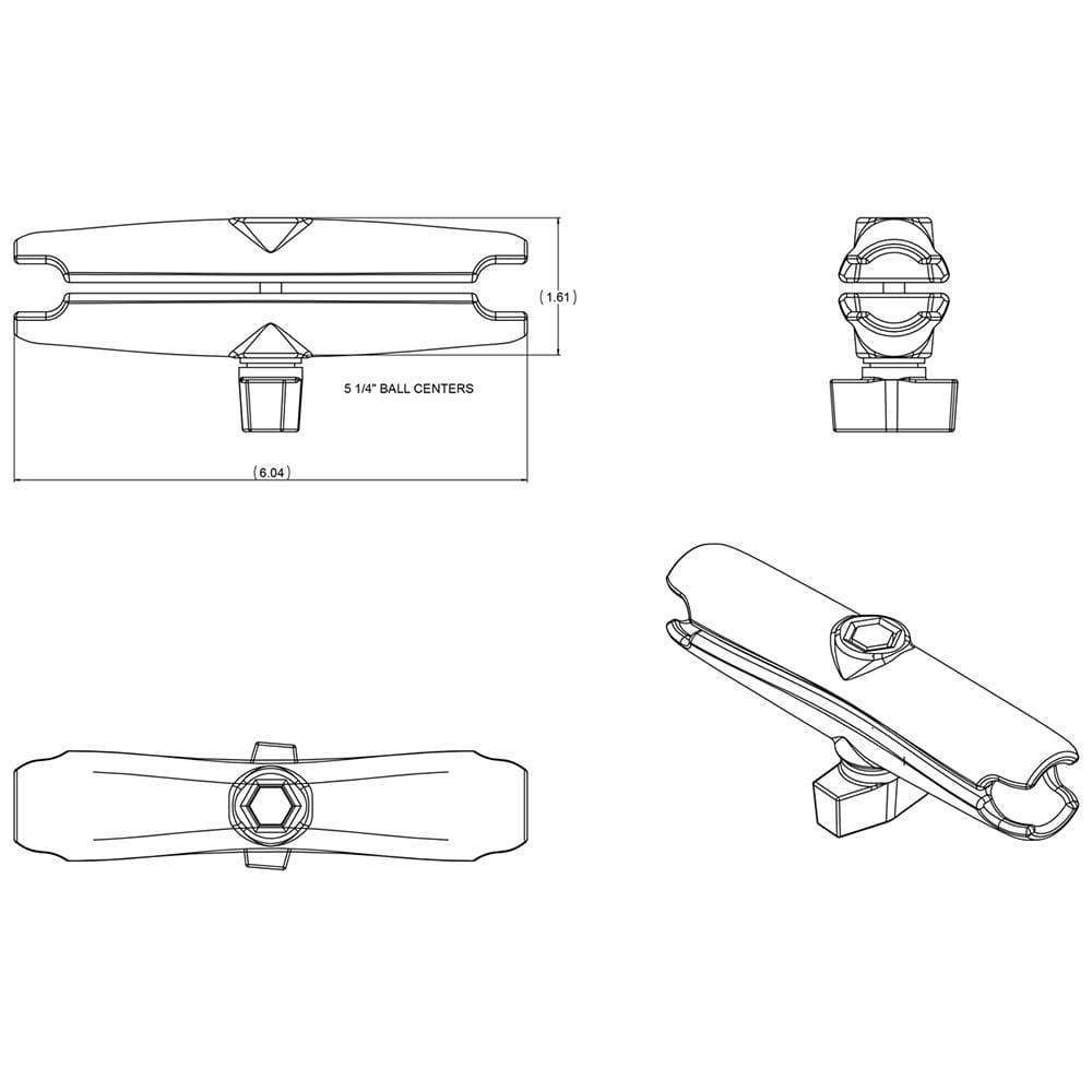 Ram Mounts Qualifies for Free Shipping RAM Long Double Socket Arm for 1" Ball Bases #RAM-B-201U-C