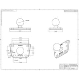 RAM Motorcycle Brake/Clutch Cover with 1" Ball #RAM-B-345U