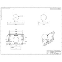RAM Motorcycle Brake/Clutch Cover with 1